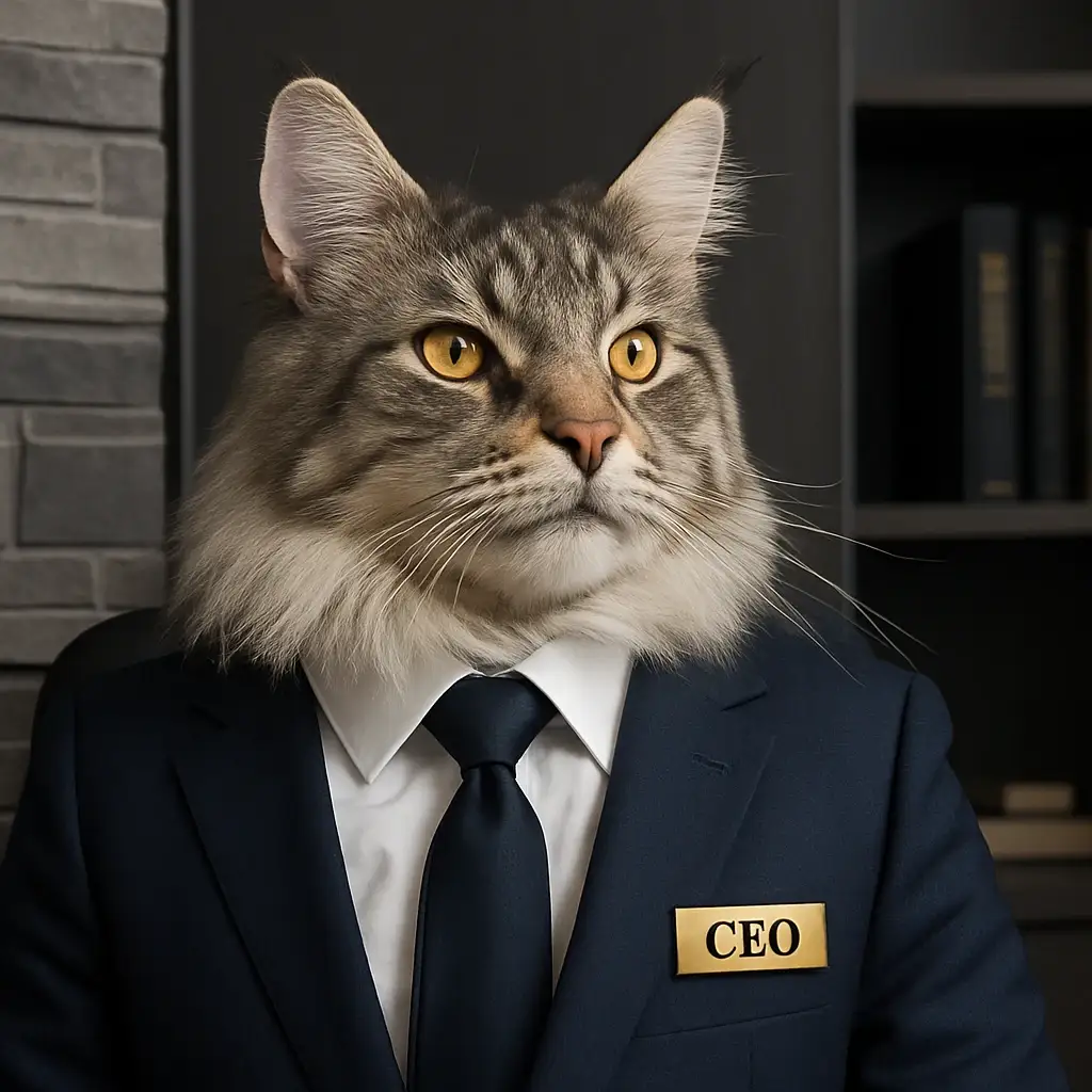 ceo cat AI generated portrait photo