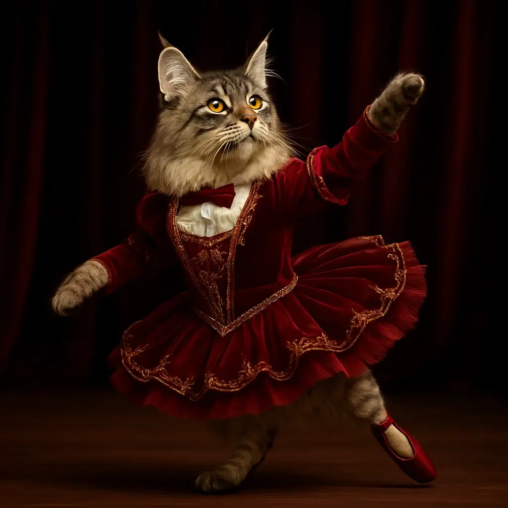 Dancer cat AI generated portrait photo