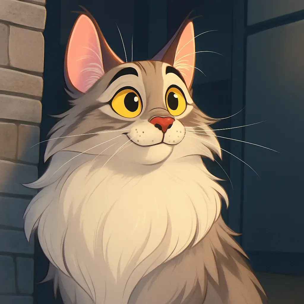 disney pixar cat AI generated portrait photo