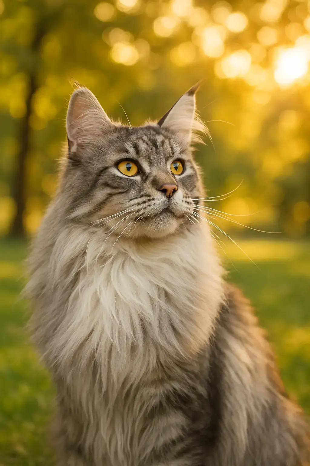 outdoor park cat AI generated portrait photo