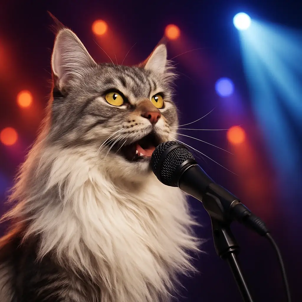 singer cat AI generated portrait photo