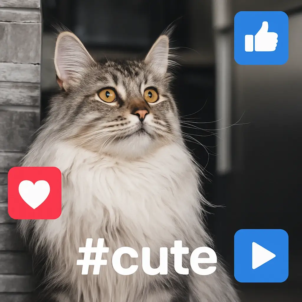 Tiktok Pet cat AI generated portrait photo