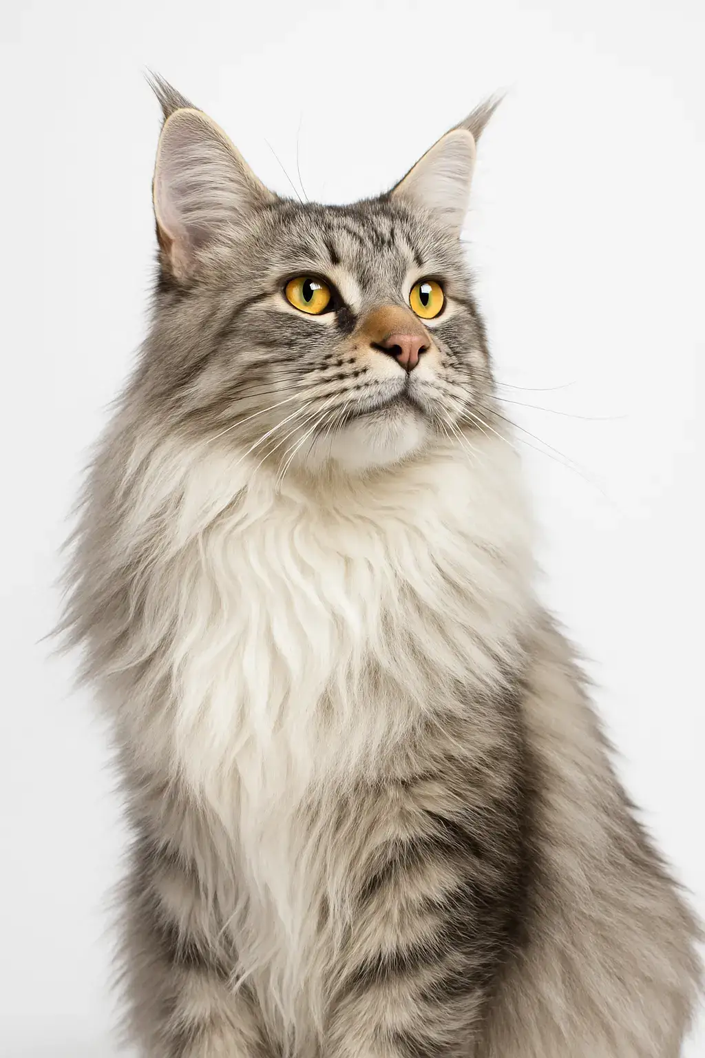 white background cat AI generated portrait photo