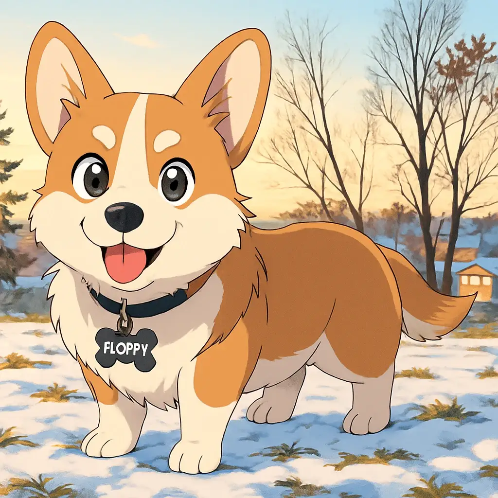 anime dog AI generated portrait photo