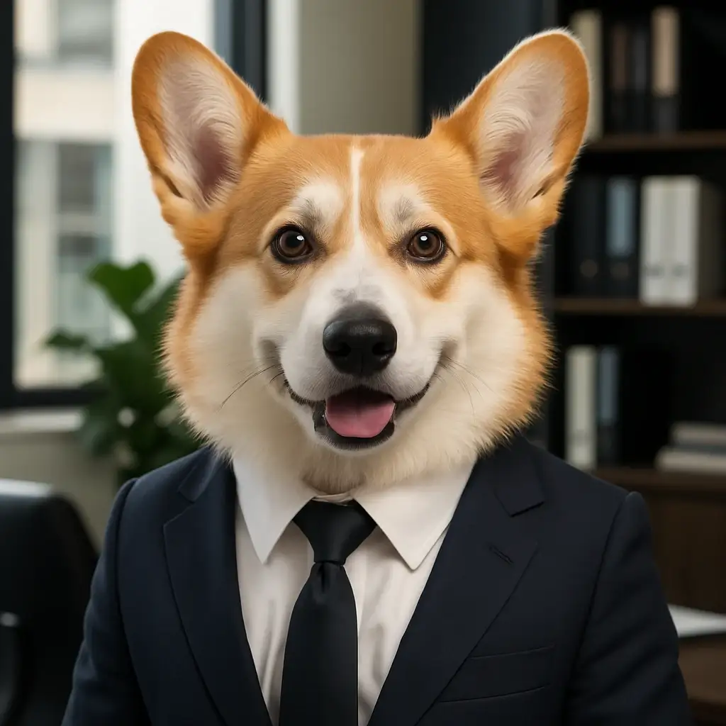 ceo dog AI generated portrait photo