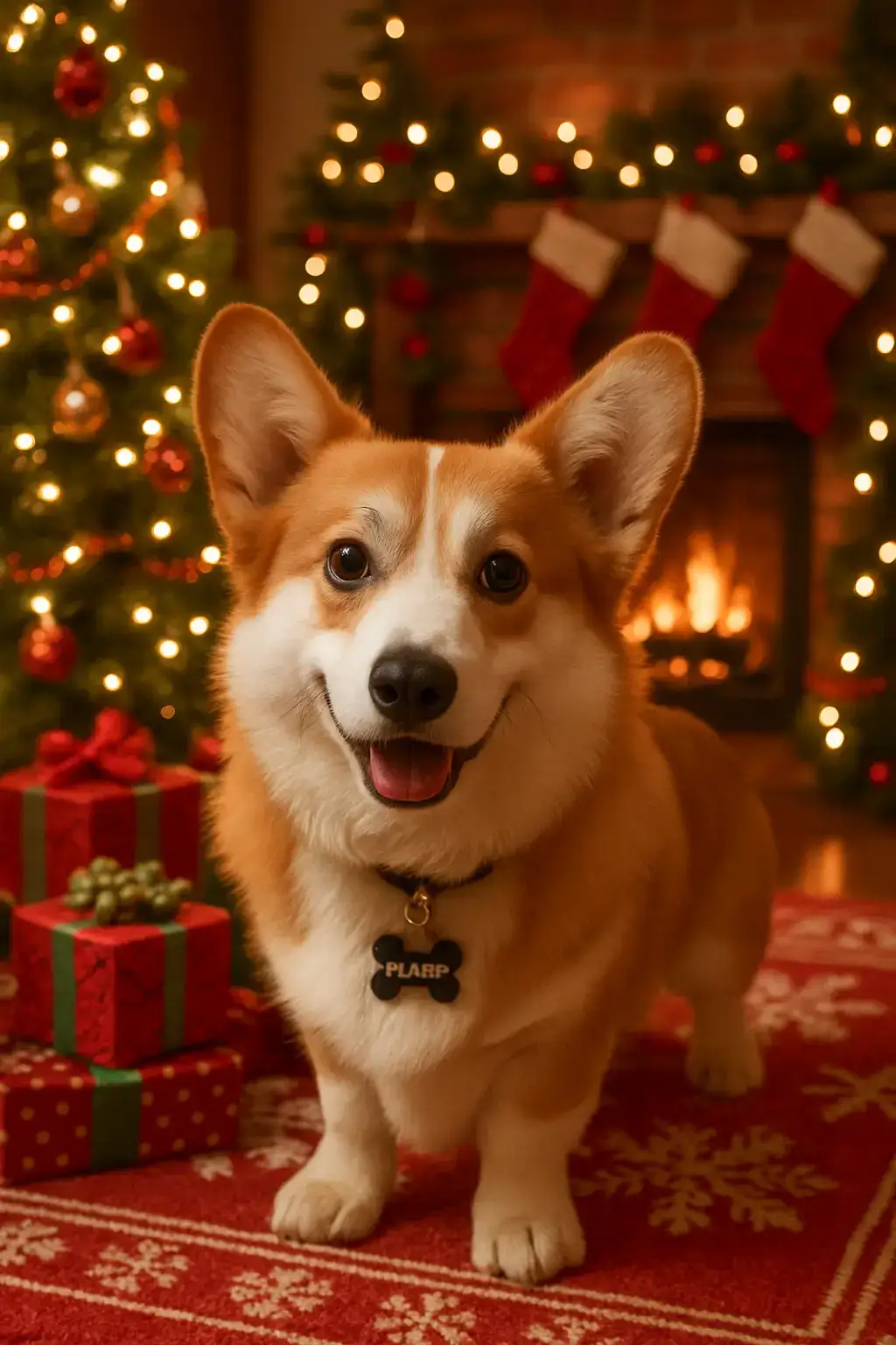 Christmas Mood dog AI generated portrait photo