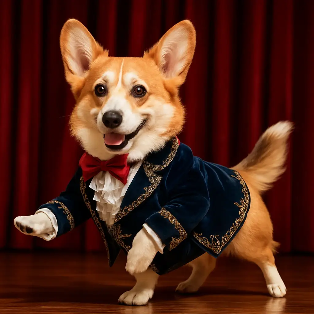 Dancer dog AI generated portrait photo