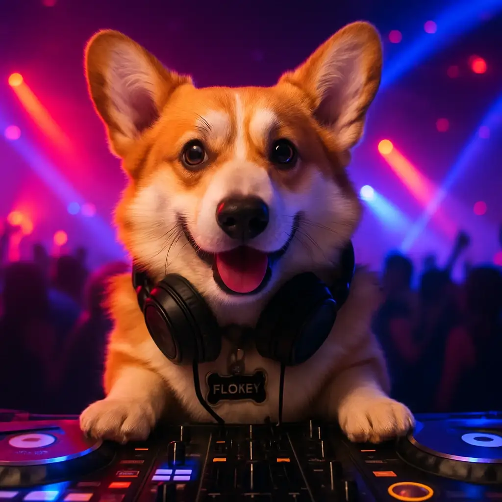 dj dog AI generated portrait photo