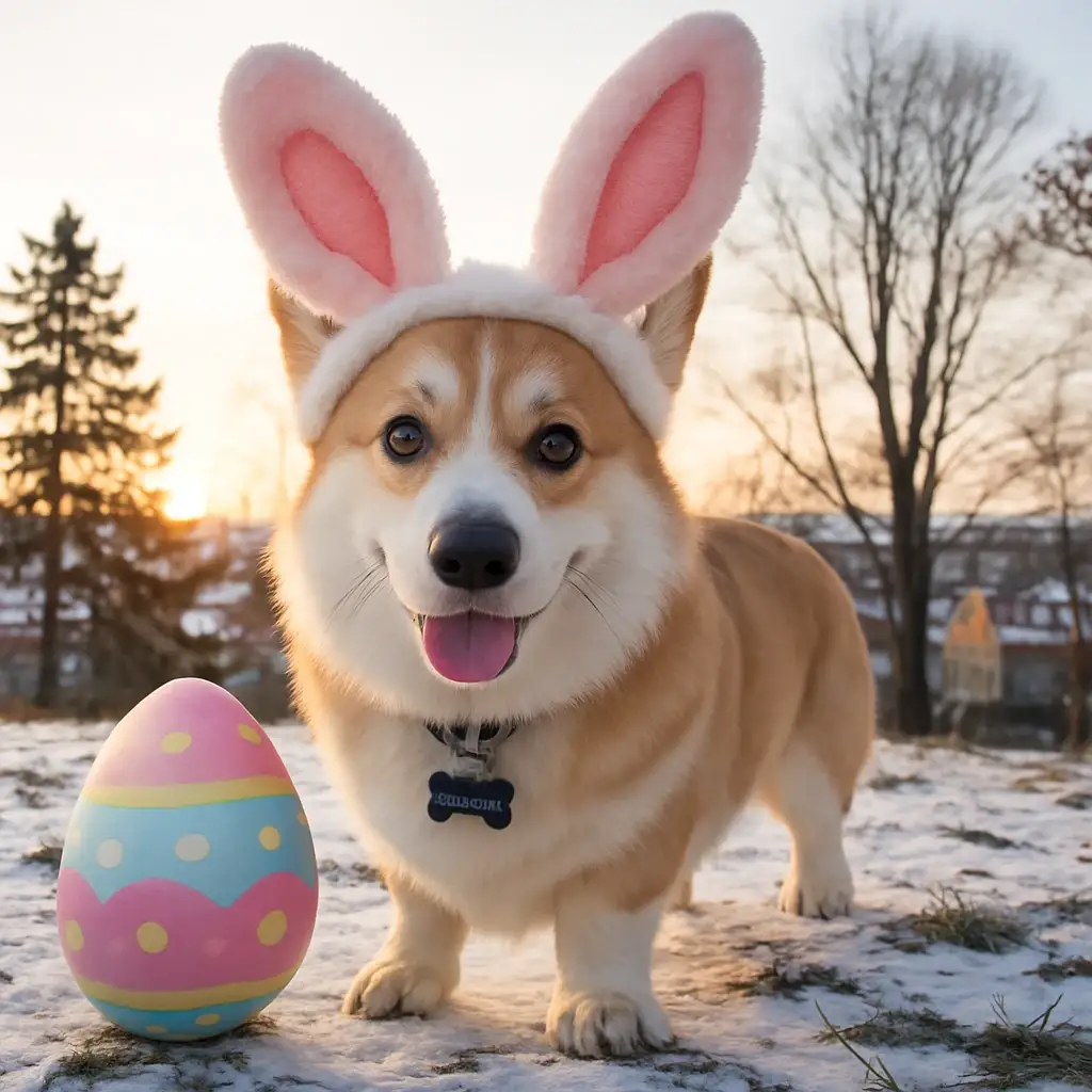 easter bunny dog AI generated portrait photo