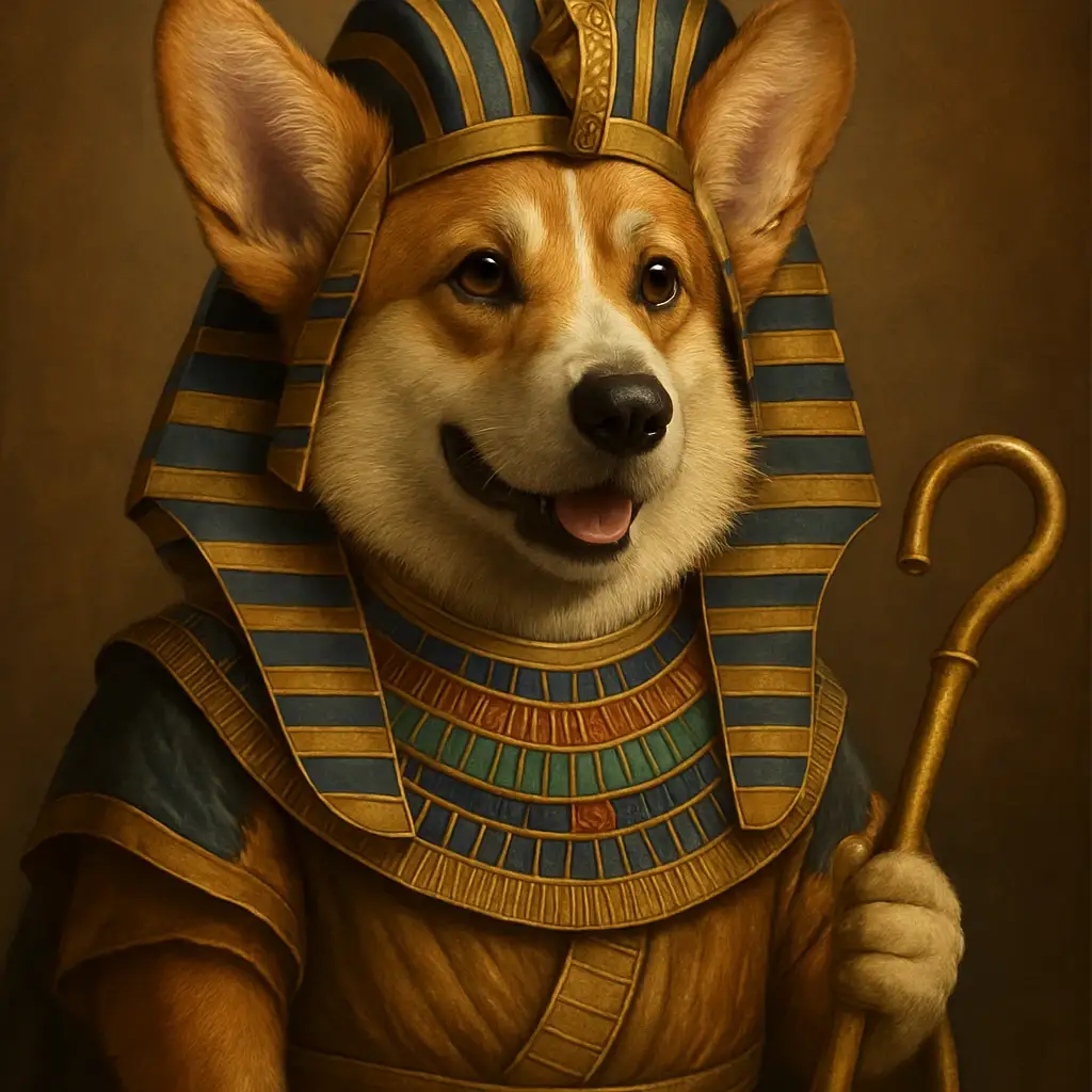 egyptian dog AI generated portrait photo