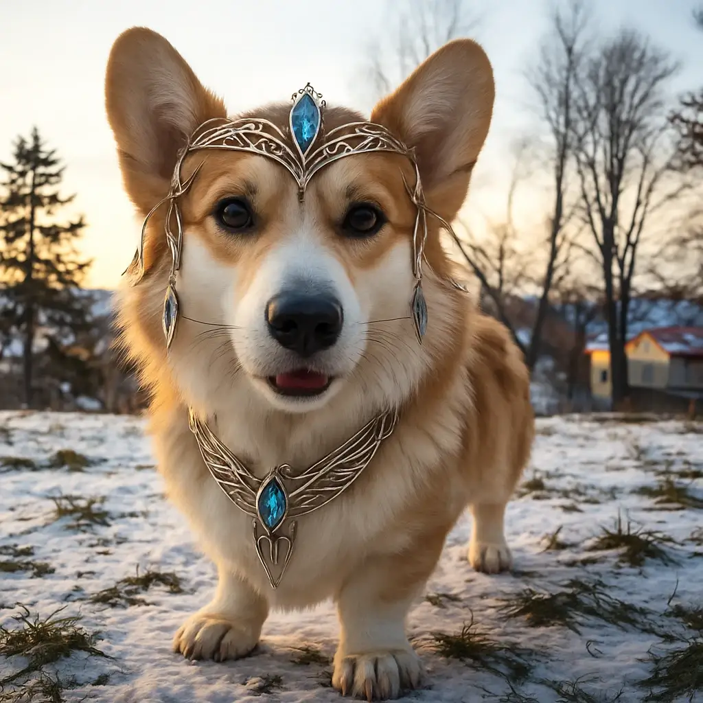 Elf dog AI generated portrait photo