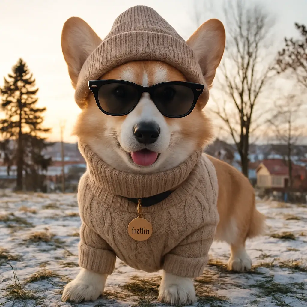 influencer dog AI generated portrait photo