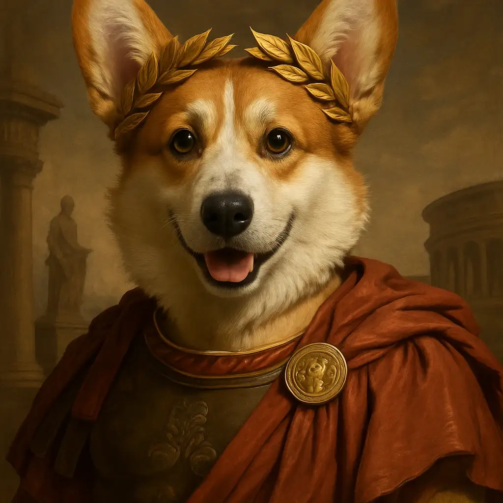 roman emperor dog AI generated portrait photo