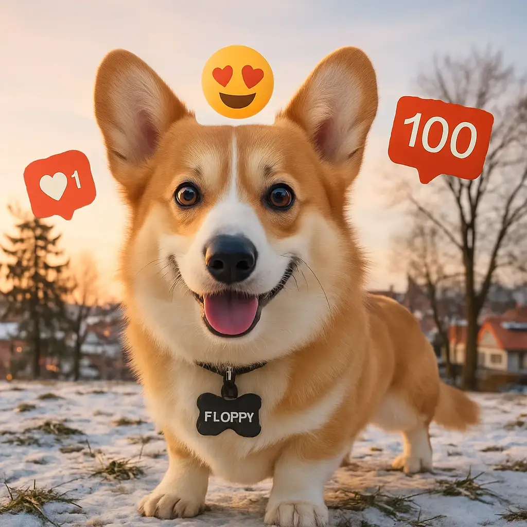 Tiktok Pet dog AI generated portrait photo