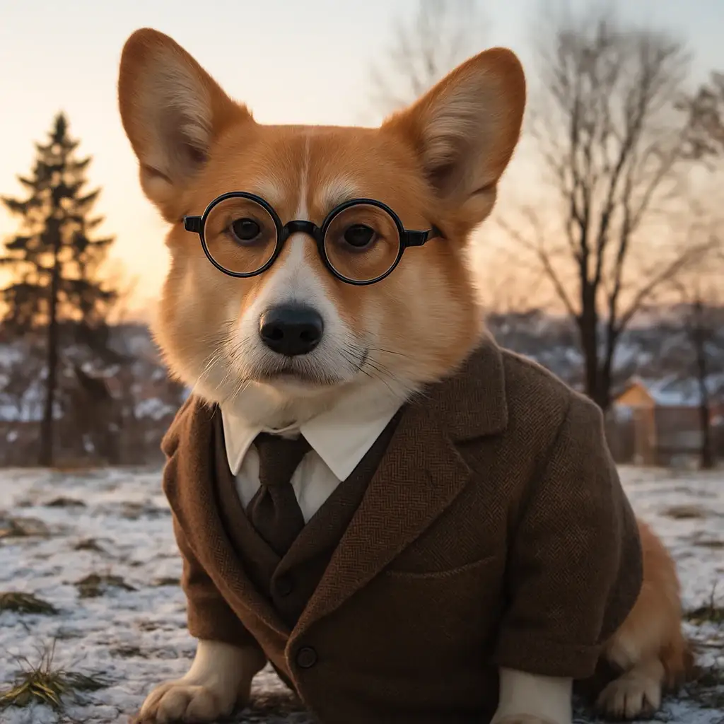 writer dog AI generated portrait photo